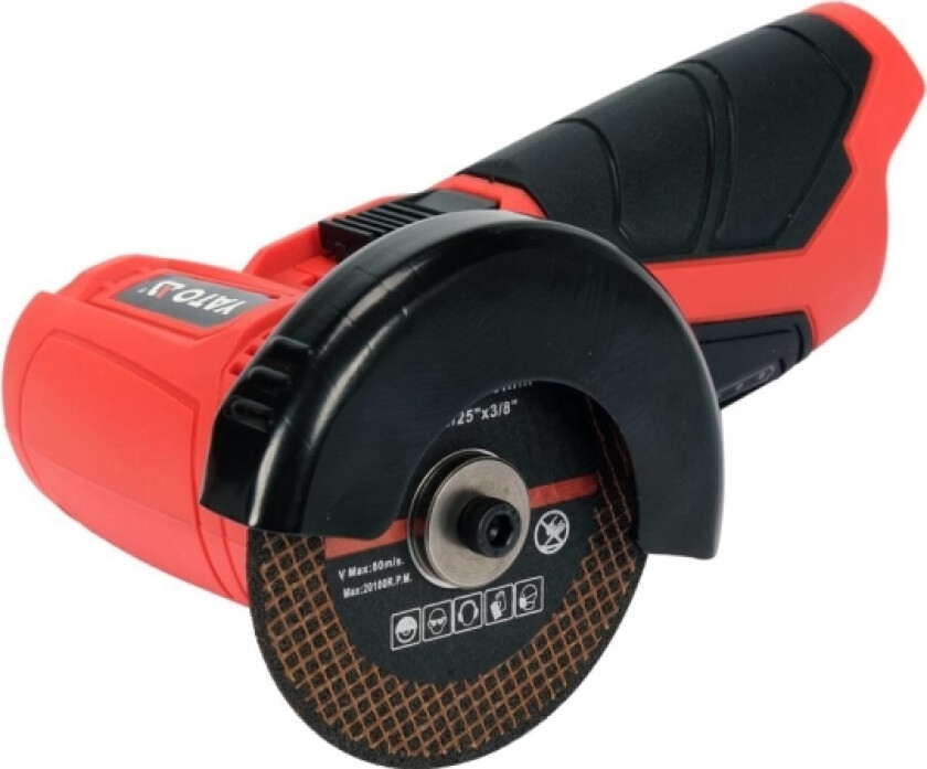 Yato YT-82905, Vinkelsliper, Sort, Rød, 19500 RPM, 7,6 cm, 79,5 dB, 68,5 dB - Uten batteri og opplader