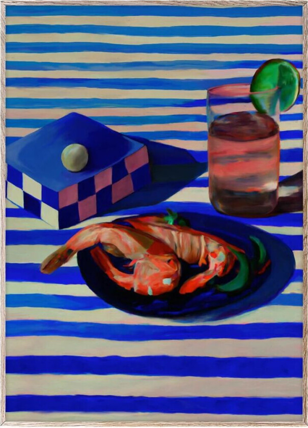 Shrimp & Stripes poster 30 x 40 cm