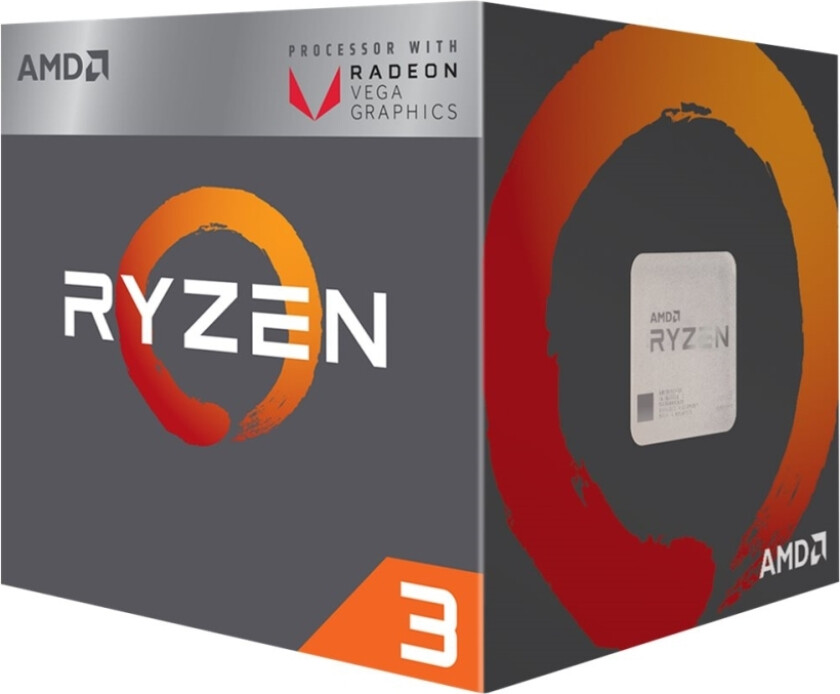 Ryzen 3 2200G - 3.5 GHz - 4 kjerner - 4 strenger - 4 MB cache - Socket AM4 - Boks