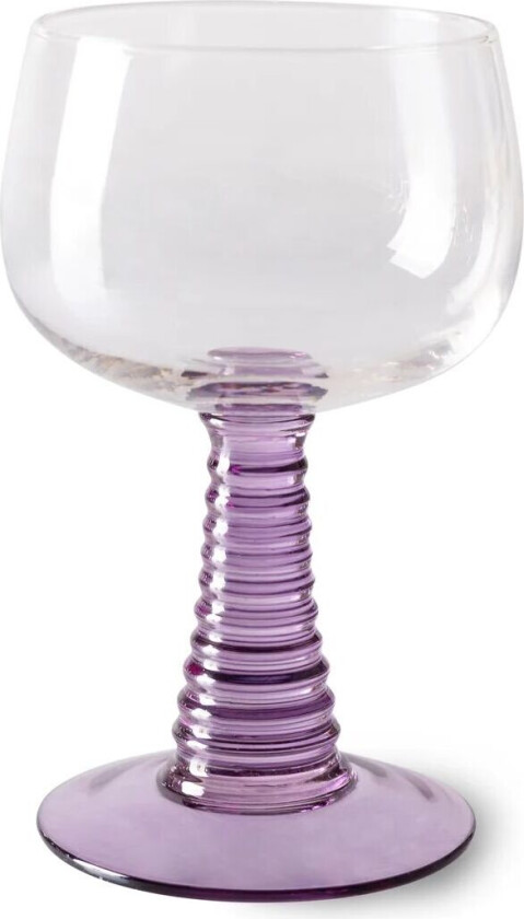 Swirl vinglass høy Lilla