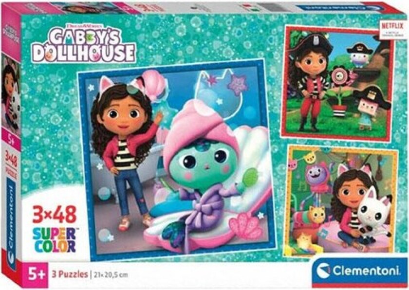 Gabbys Dollhouse puzzle 3x48pcs