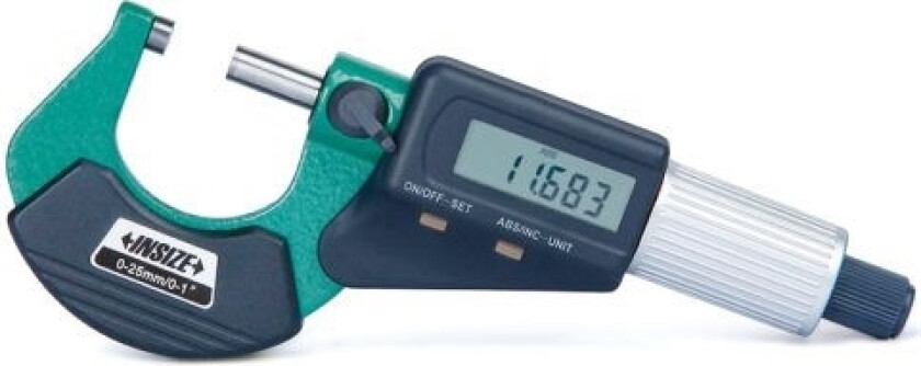 INSIZE Digitalt mikrometer 0- 25 CERT (3109-25A)