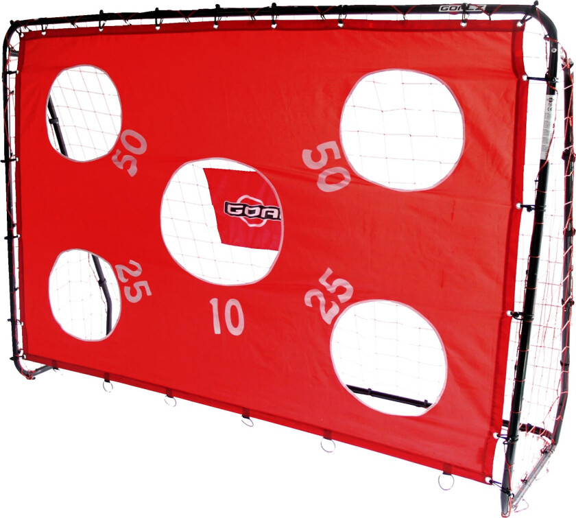 Goalz Football Target Goal 240x170x85 Cm, fotballmål med måltavle BLACK/RED
