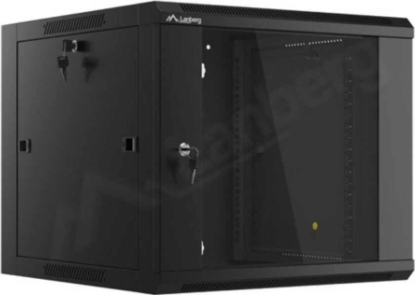 RACK SKAP HENGENDE 19" 9U 600 SVART GLASSDØR LANBERG (ANTAT)