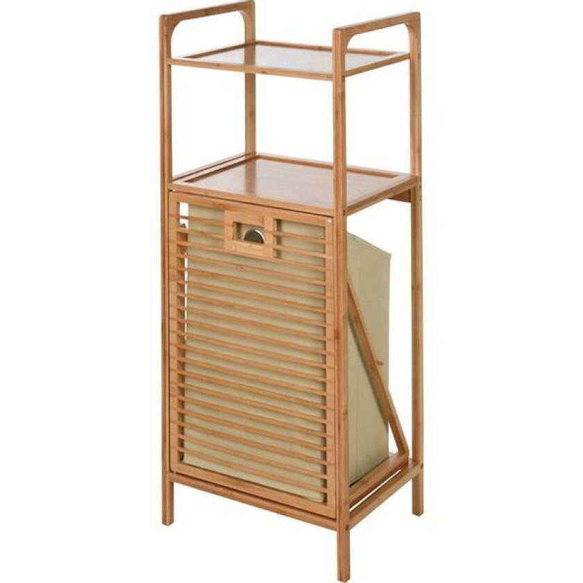 DEMO - Baderomshylle i bambus med skittentøyskurv