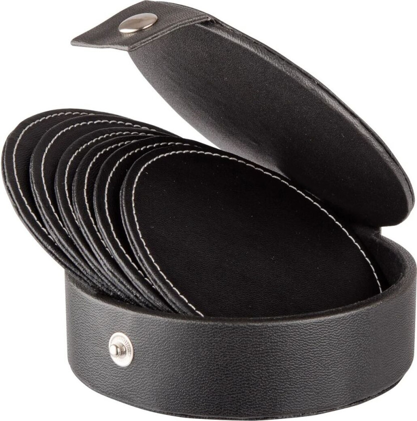 Visby glassunderlag Ø 10 cm 6-pakning Sort