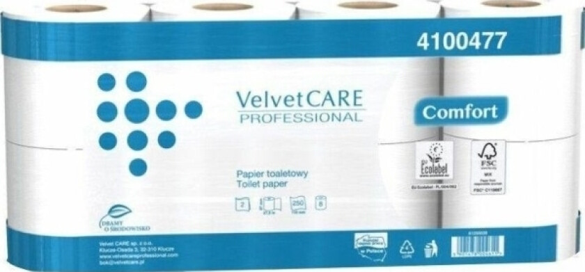 Toalettpapir Comfort 2w 27,5m 8 stk.