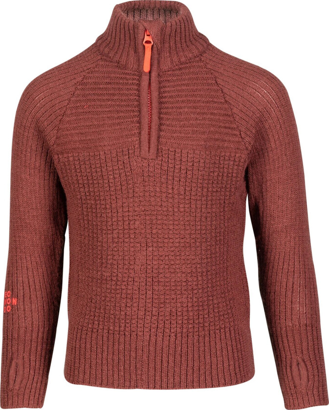 Narvik Wool Sweater, ullgenser barn Cabarnet brown