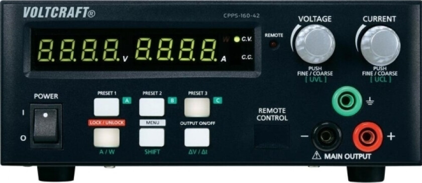 laboratoriestrømforsyning, justerbar CPPS-160-42 0,02 - 42 V/DC 0,01 - 10 A 160 W USB fjernkontrollerbar, programmerbar, Au (CPPS-160-42)