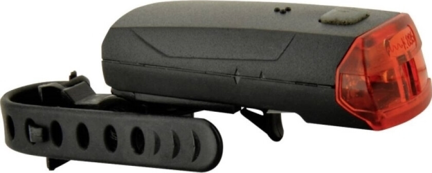 FISCHER sykkel LED-baklykt, med universalholder med batteriindikator, ekstremt lyssterk og batterisparende - 1 stk (85364)