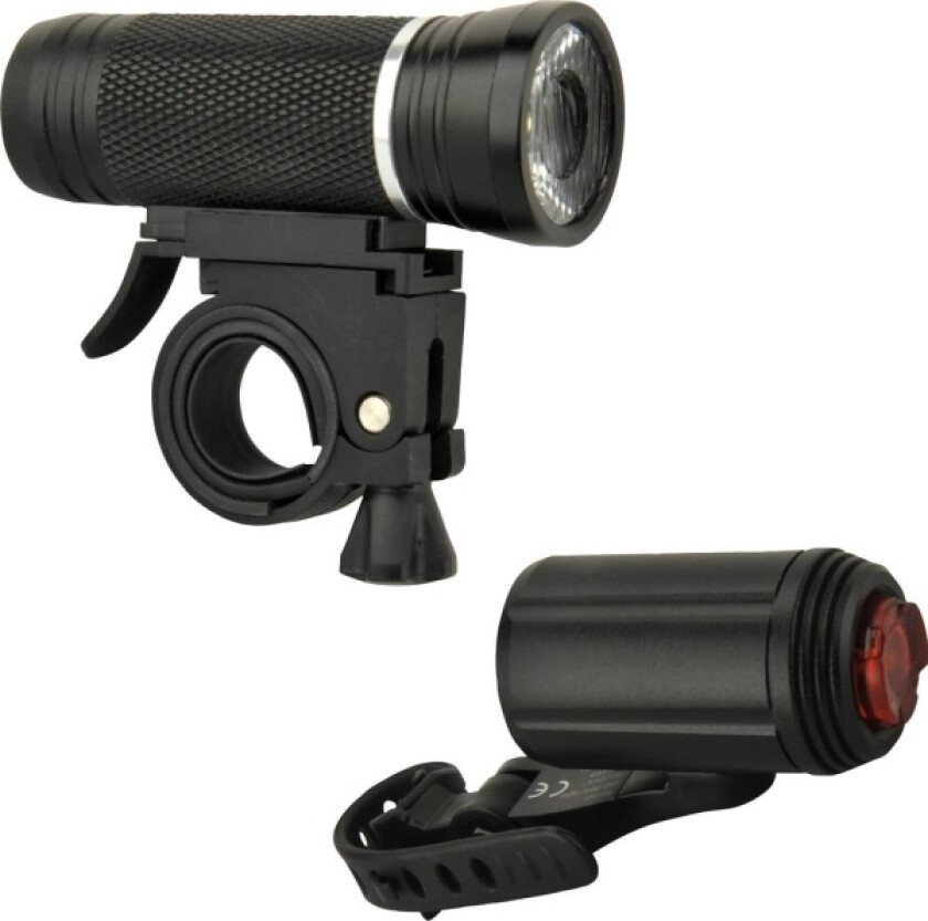 Bilde av FISCHER sykkel LED lyssett ALU 30/15 lux, levetid opptil 50 000 timer, StVZO godkjent - 1 stk (85348)