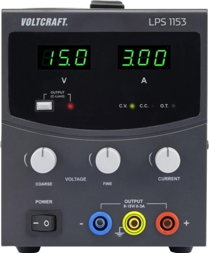 laboratoriestrømforsyning, justerbar LPS1153 0 - 15 V/DC 0 - 3 A 45 W Antall utganger 1 x (LPS1153)