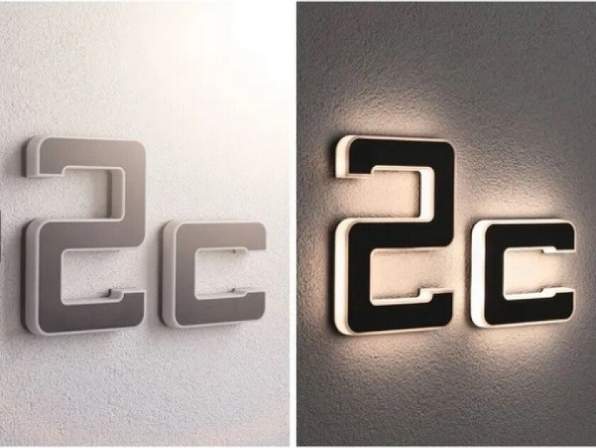 Letter C, Vegglys, Sort, Plast, IP44, Fasade, III