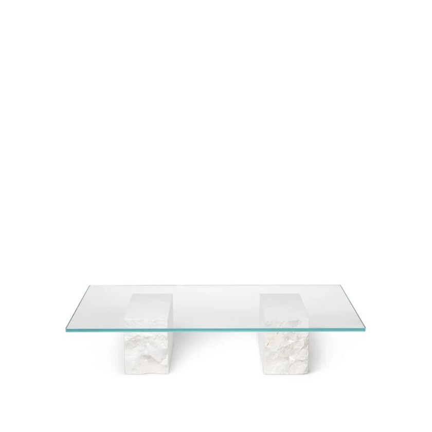 Mineral sofabord Glass, base i marmor