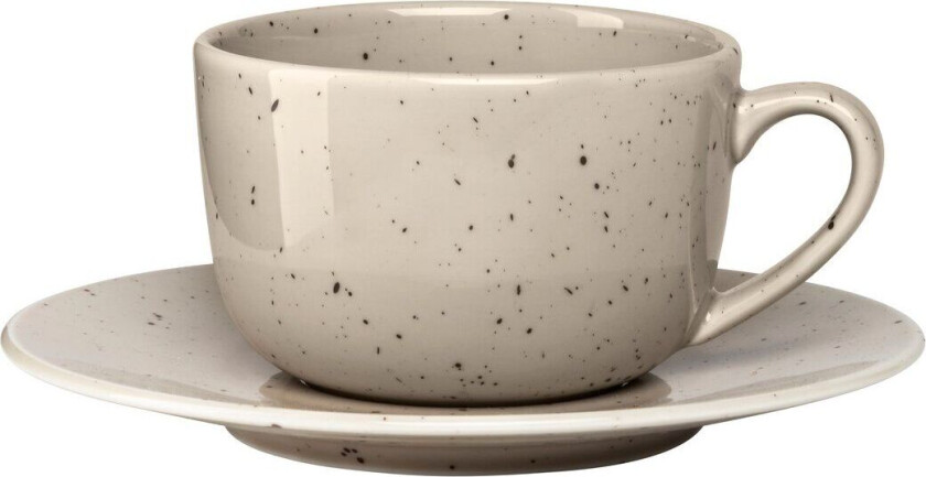 Freckle kopp med skål 26 cl Beige