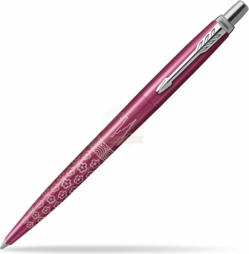 uttrekkbar kulepenn JOTTER Tokyo metallisk rosa linjebredde M linjefarge blå