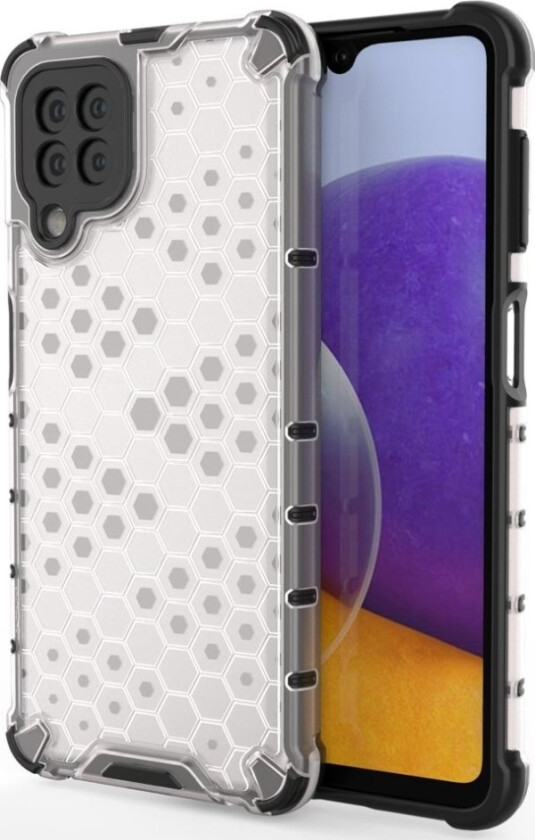 Honeycomb-Deksel Pansret Deksel Med Gelramme For Samsung Galaxy A22 4G Gjennomsiktig