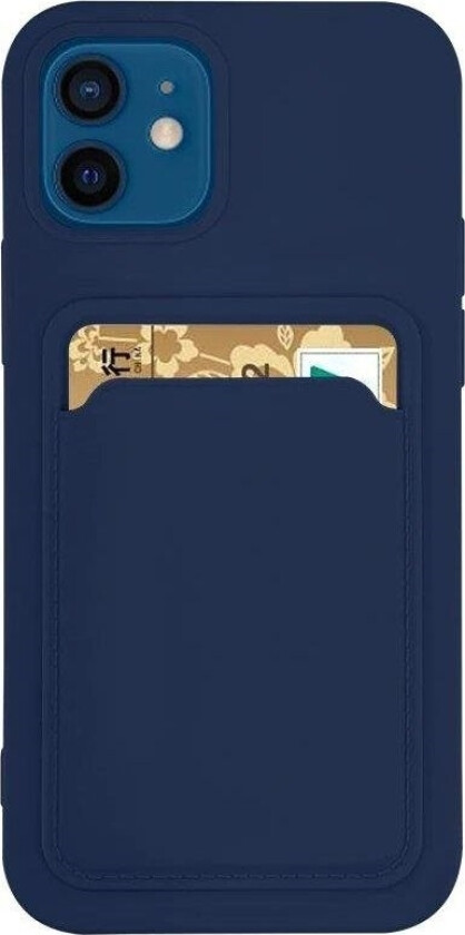 Card Case Silikon Lommebokveske Med Kortspor For Dokumenter For Samsung Galaxy A42 5G Marineblå