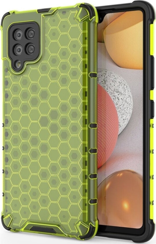 Honeycomb Pansret Deksel Med Gelramme For Samsung Galaxy A42 5G Grønn