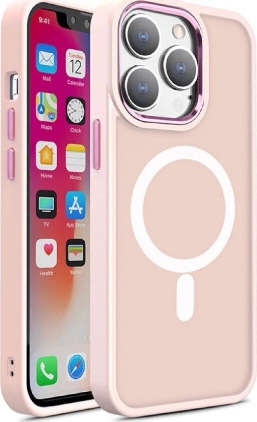 Magnetisk Deksel Med Magsafe Color Matte Deksel Til Iphone 15 Pro Max - Rosa