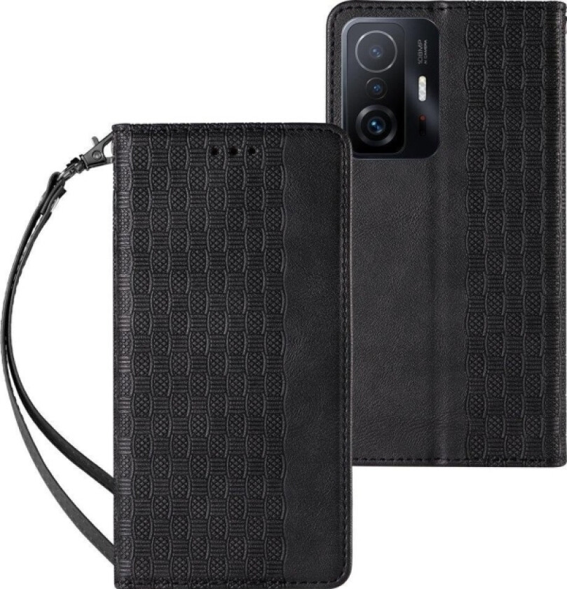 Magnet Strap Case Deksel Til Samsung Galaxy A53 5G Deksel Lommebok + Mini Lanyard Anheng Svart