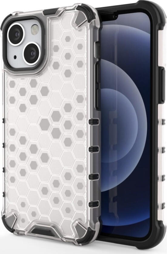 Honeycomb-Deksel, Pansret Deksel Med Gelramme, Iphone 13 Mini, Gjennomsiktig