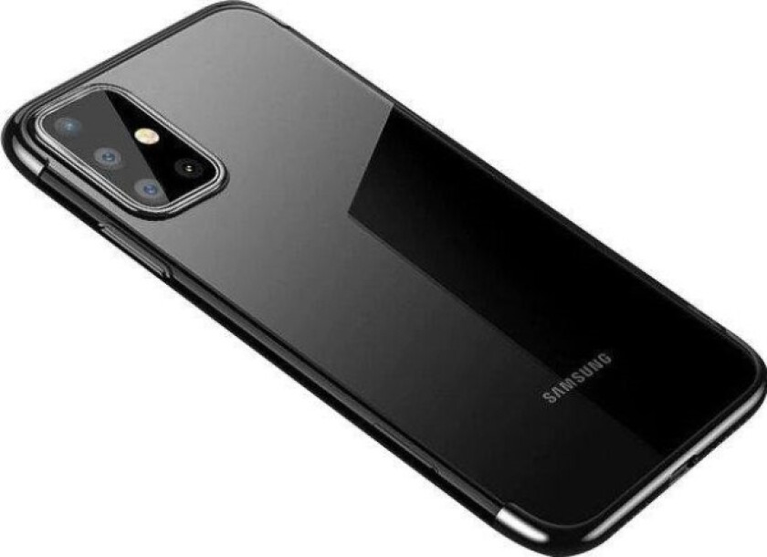Clear Color Veske Gel Cover Veske Med Metallramme For Samsung Galaxy A72 4G Svart
