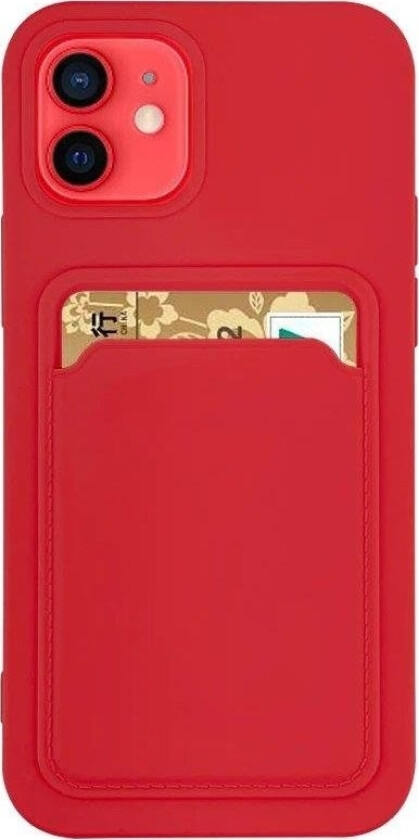 Card Case Silikon Lommebokveske Med Lomme For Kort Og Dokumenter For Iphone 12 Pro Rød