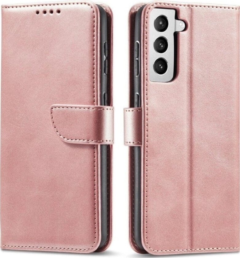 Magnet Case Elegant Deksel Med Klaff Og Stativfunksjon For Samsung Galaxy S22+ (S22 Plus) Rosa