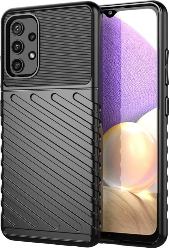 Thunder Case Fleksibelt Pansret Deksel Til Samsung Galaxy A72 4G Svart