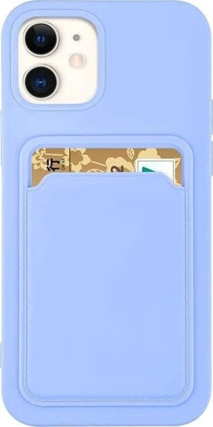 Card Case Silikon Lommebokveske Med Dokumentkortlomme For Iphone 13 Pro Lilla