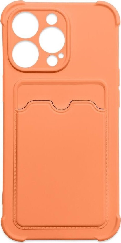 Card Armor Case Deksel Til Iphone 12 Pro Max Kortlommebok Silikon Armor Air Bag Cover Oransje