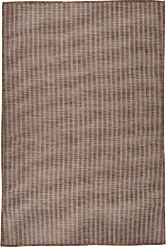 Utendørs flatvevd teppe 120x170 cm brun