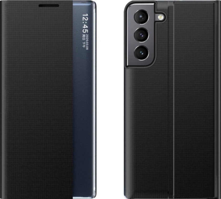 New Sleep Case-Deksel Med Klaff Og Stativfunksjon For Samsung Galaxy S22+ (S22 Plus) Svart