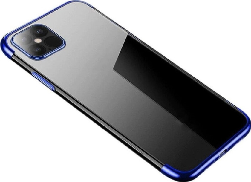 Clear Color Veske Gel Cover Veske Med Metallramme For Samsung Galaxy A22 4G Blå
