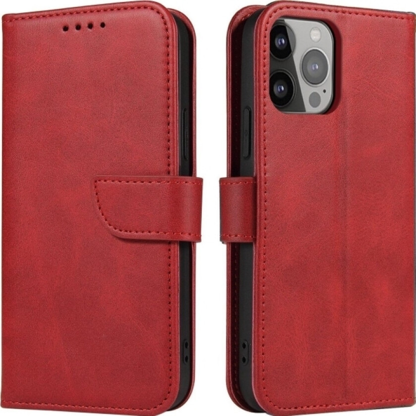 Magnet Veske Til Samsung Galaxy S23 Ultra Deksel Med Klaff Lommebokstativ Rød