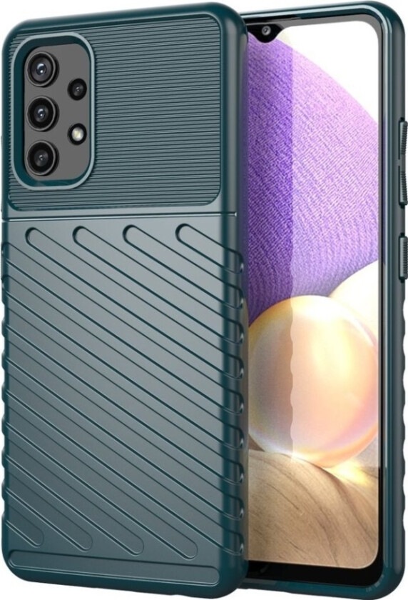 Thunder Case Fleksibelt Pansret Deksel Til Samsung Galaxy A72 4G Grønn