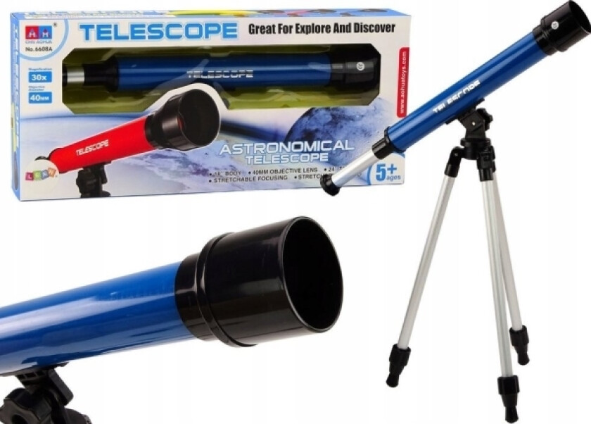 Leantoys Educational Telescope Stativ 30X Forstørrelse Blå