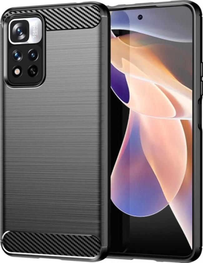 Carbon Case Fleksibelt Deksel Til Xiaomi Poco X4 Nfc 5G Svart