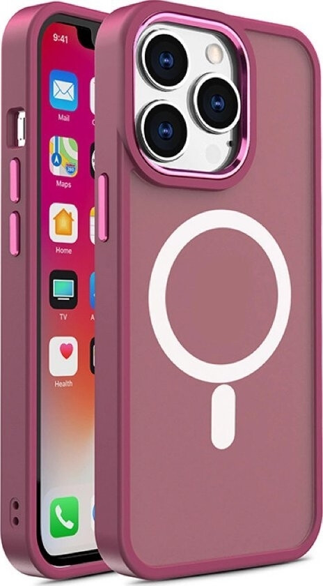 Magnetyczne Etui Z Magsafe Color Matte Case Do Iphone 15 Plus - Burgundowe