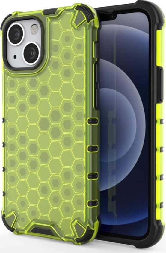 Honeycomb Pansret Deksel Med Gelramme Iphone 13 Mini Grønn