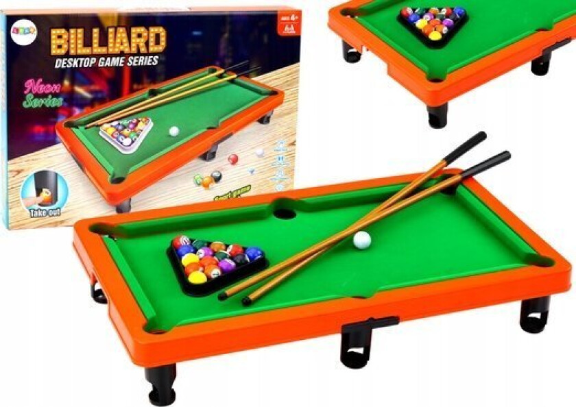 Leantoys Mini Biljard Arcade Bordspill 3 Cues Triangle Balls