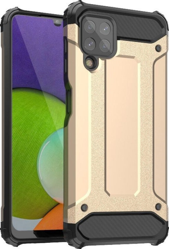 Hybrid Armor Pansret Hybriddeksel Til Samsung Galaxy A22 4G Gull