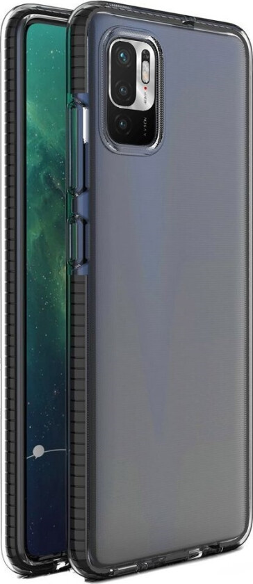 Spring Case Cover Gel Case Med Fargerik Ramme For Xiaomi Redmi Note 10 5G / Poco M3 Pro Black
