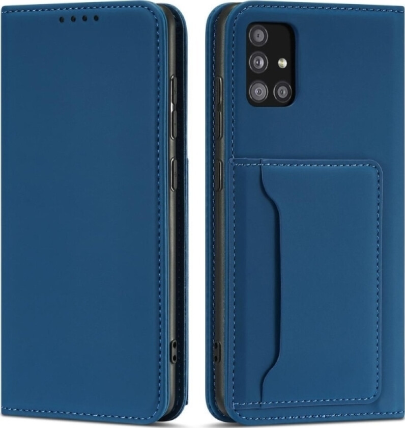 Magnet Card Case Case For Samsung Galaxy A12 5G Cover Card Lommebok Kortstativ Blå