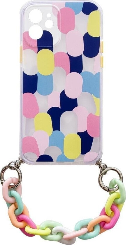 Farge Kjedevesker Fleksibel Gelvesker Med Kjede Og Anheng For Samsung Galaxy S21 Ultra 5G Multicolor (1)