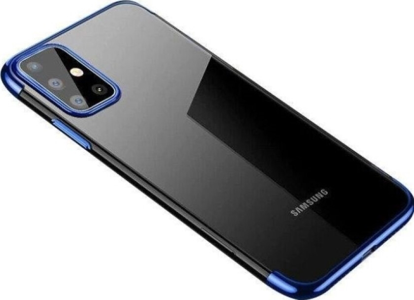 Clear Color Veske Gel Cover Veske Med Metallramme For Samsung Galaxy A72 4G Blå