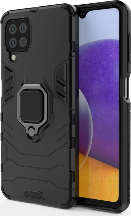 Ring Armor Armored Hybrid Deksel + Magnetisk Holder For Samsung Galaxy A22 4G Svart