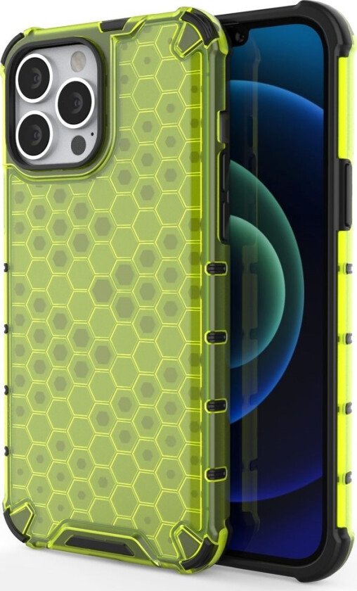 Honeycomb Pansret Deksel Med Gelramme For Iphone 13 Pro Max Grønn