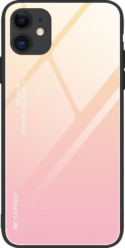 Gradient Glass-Deksel, Deksel, Overlegg I Herdet Glass, Iphone 12 Mini, Rosa